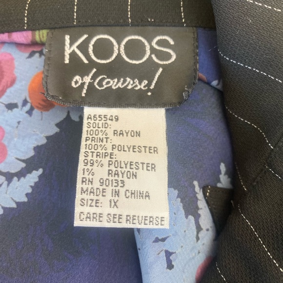 Koos Of Course! Navy Mixed Print Button Down Tunic Blouse - Picture 6 of 6